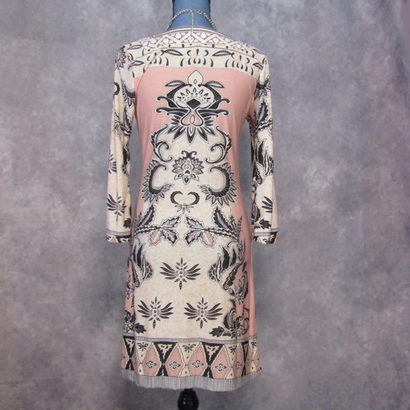 White Mark Pink Orange Black Square Neck Dress M - Picture 3 of 5